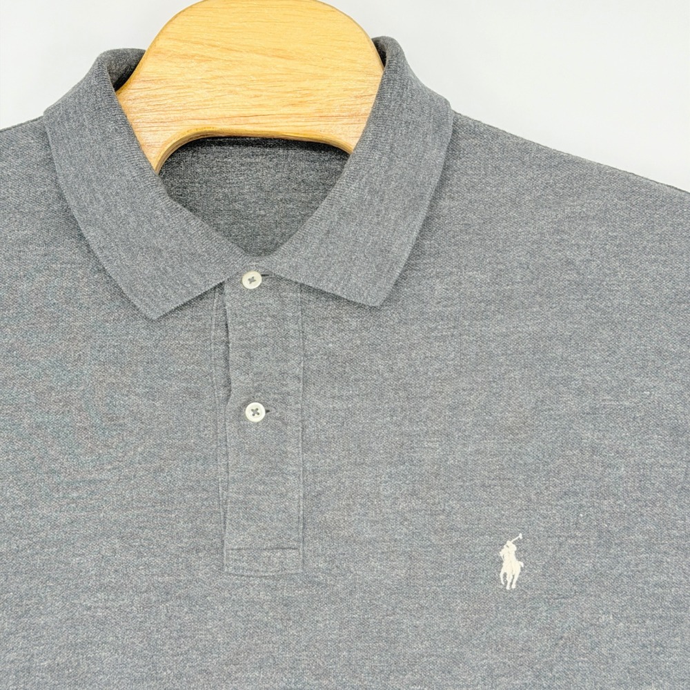 Polo Ralph Lauren Polo Shirt Mens 3XB Grey Big & Tall Pique Cotton Classic Pony